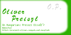 oliver preiszl business card